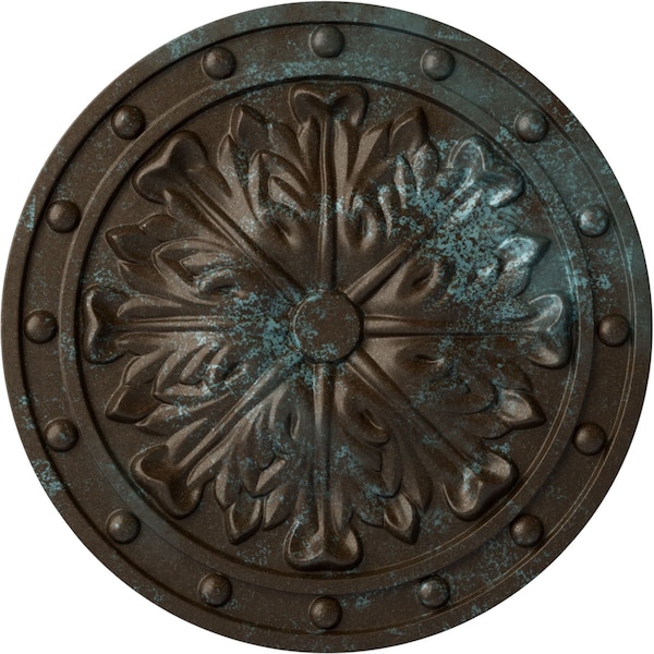 Ekena Millwork Foster Acanthus Leaf Medallion (Canopies up to 2 1/4"), 20 1/2"OD x 1 1/2"P, Bronze Blue Patina CM20FOBBS - main